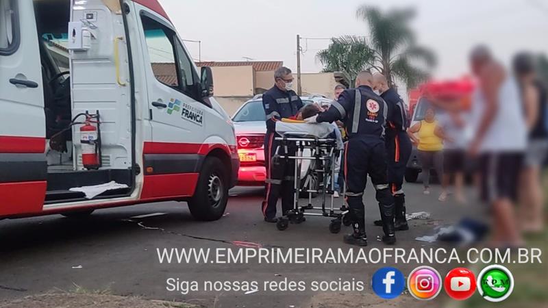 Duas crianças foram socorridas em estado grave após colisão entre bicicleta e caminhonete em Franca