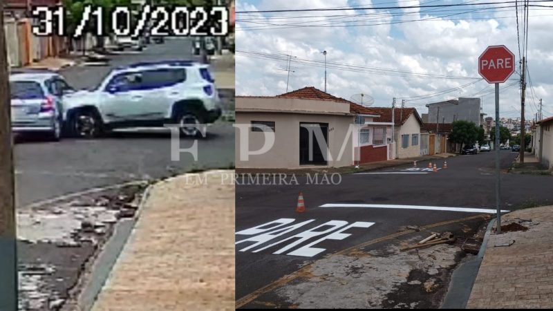 EMDEF reforça sinalização após grave acidente em cruzamento no Jardim Francano