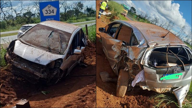 Acidente grave na rodovia Cândido Portinari entre Batatais e Franca deixa três pessoas feridas