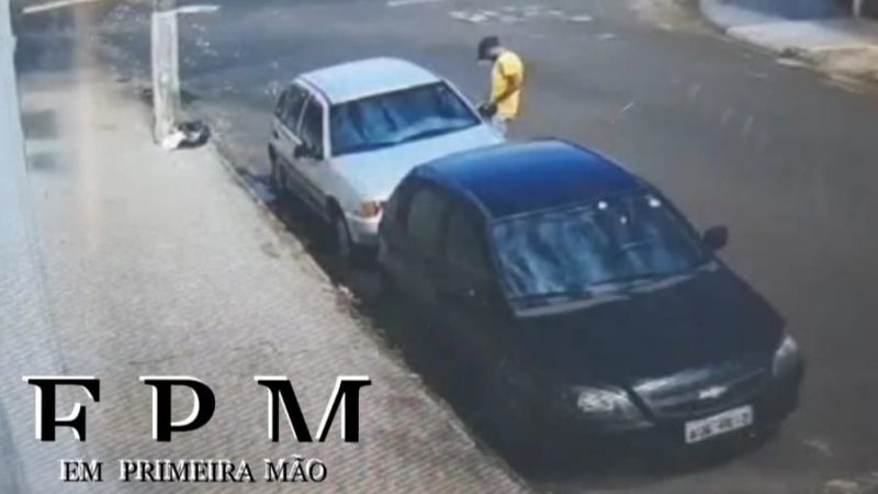 Furto de veículo é registrado por câmera de segurança na Vila Rezende, em Franca 