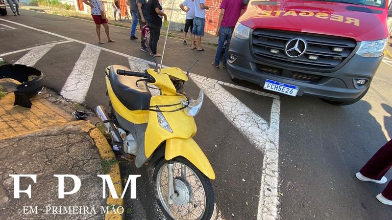 Motociclista e filha ficam feridas após motorista avançar sinal de parada obrigatória em cruzamento problemático de Franca