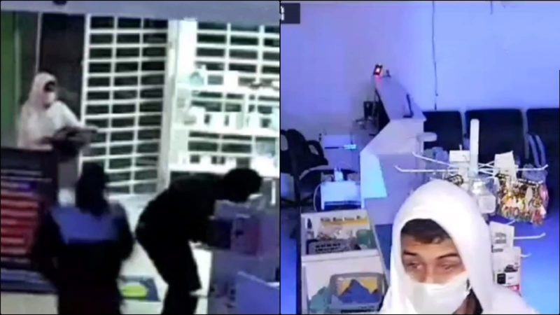 Câmera de segurança registra rosto de bandido durante furto em loja de eletrônicos na Avenida Brasil, em Franca