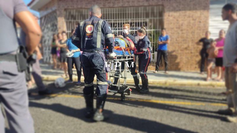 Motociclista fica em estado grave após avançar sinal de pare e colidir com veículo, em Franca