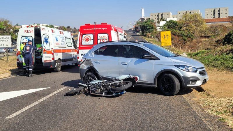 Motociclista fica ferido após sofrer acidente em avenida de Franca