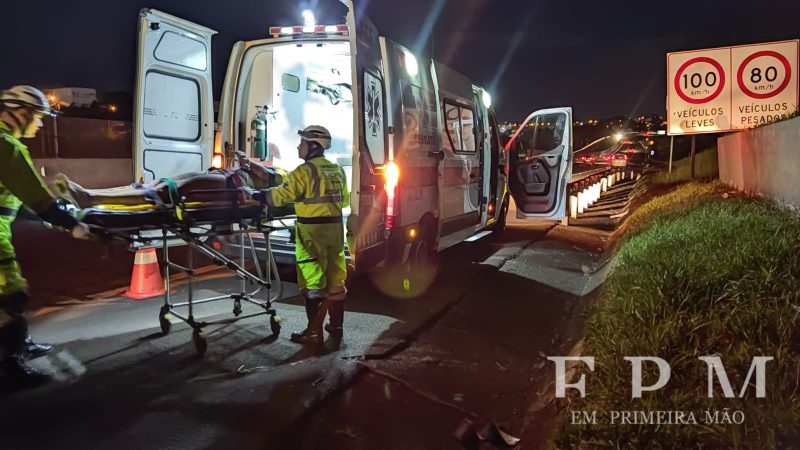 Pneu de moto estoura e deixa duas pessoas feridas na rodovia Cândido Portinari, em Franca