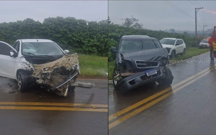 Colisão frontal deixa quatro feridos na rodovia Nelson Nogueira em Franca
