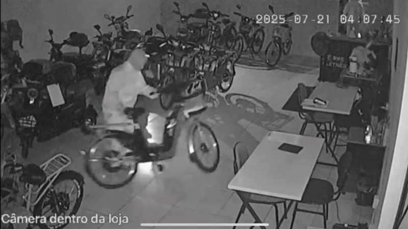 Loja de bicicletas elétricas é alvo de criminosos na Vila Aparecida, em Franca