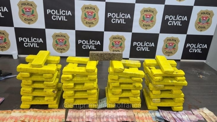 Mais de 49 kg de maconha foram apreendidos pela Polícia Civil; dois homens foram presos