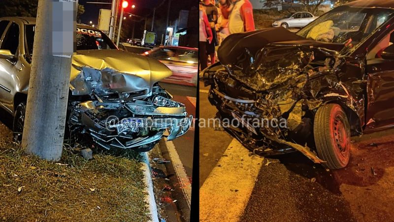 Motorista realiza conversão proibida e causa grave acidente em Franca; câmera registrou a colisão