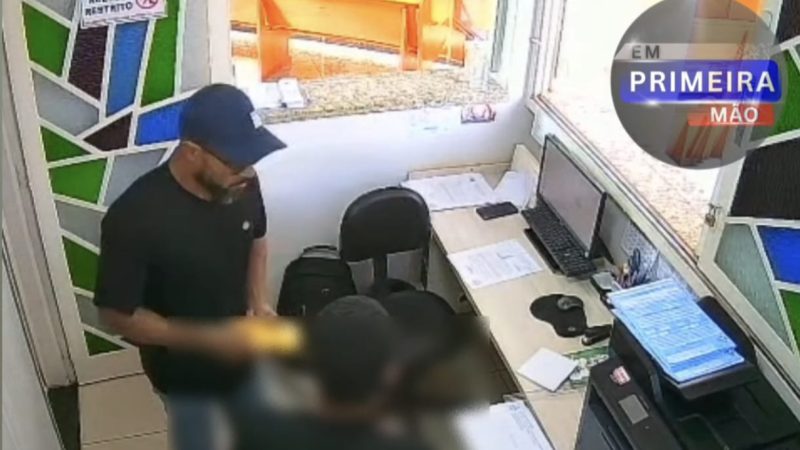 Criminoso é flagrado por câmera de segurança durante assalto na Paróquia Santa Teresinha em Franca