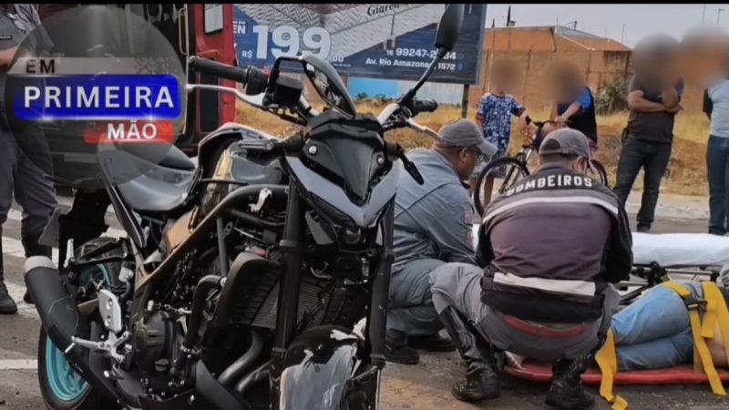 Motociclista fica ferido após colisão em cruzamento de Franca