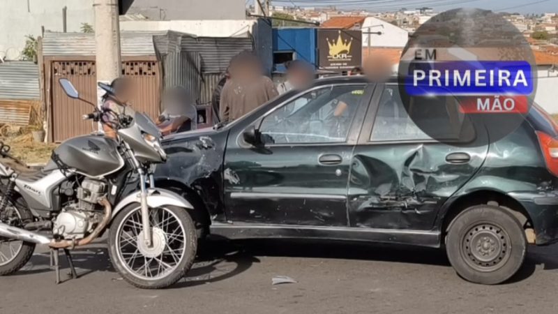 Motociclista fica ferido após motorista avançar sinal de parada obrigatória em avenida de Franca
