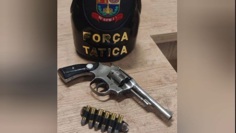 Homem é preso pela Força Tática após ser flagrado com arma de fogo em Franca