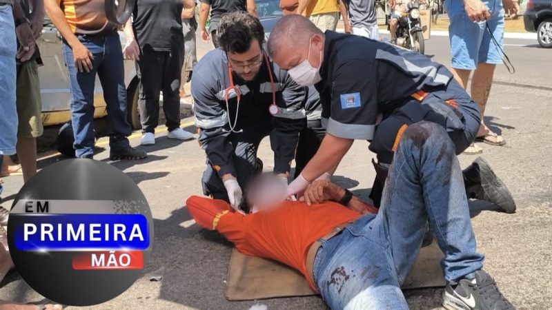 Motociclista fica em estado grave após sofrer acidente em avenida de Franca