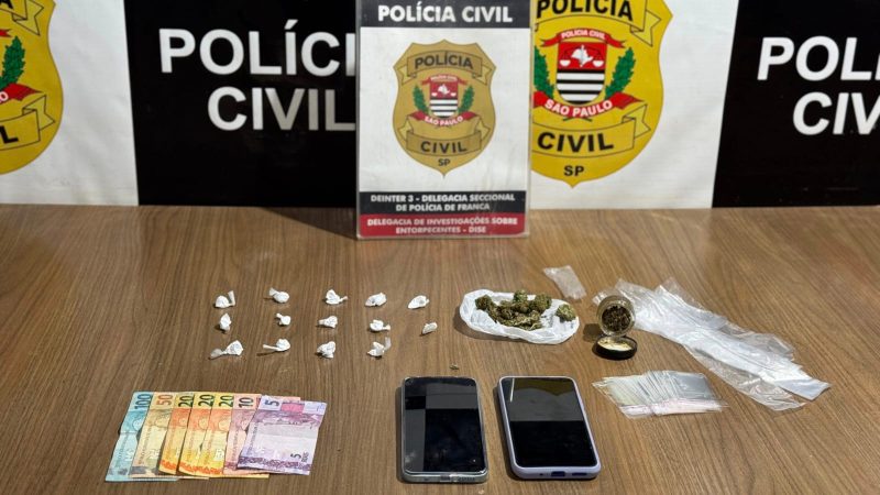 Homem é preso novamente pela DISE por tráfico de drogas em Franca