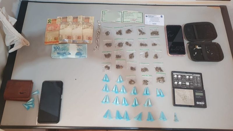 Operação da PM resulta em apreensão de drogas e prisão por tráfico em Morro Agudo