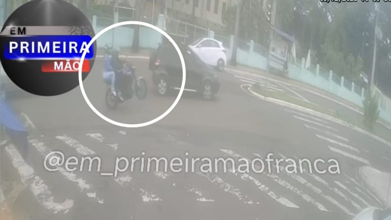 Novas imagens registraram acidente que deixou passageira ferida na Avenida Champagnat em Franca