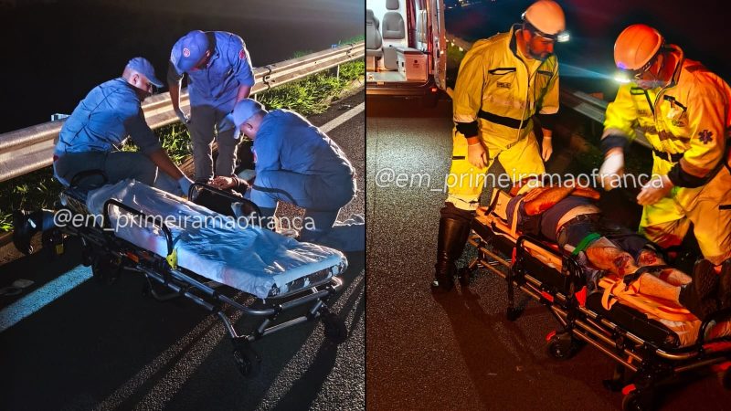Duas pessoas que estavam em uma moto ficaram feridas em acidente na rodovia Cândido Portinari