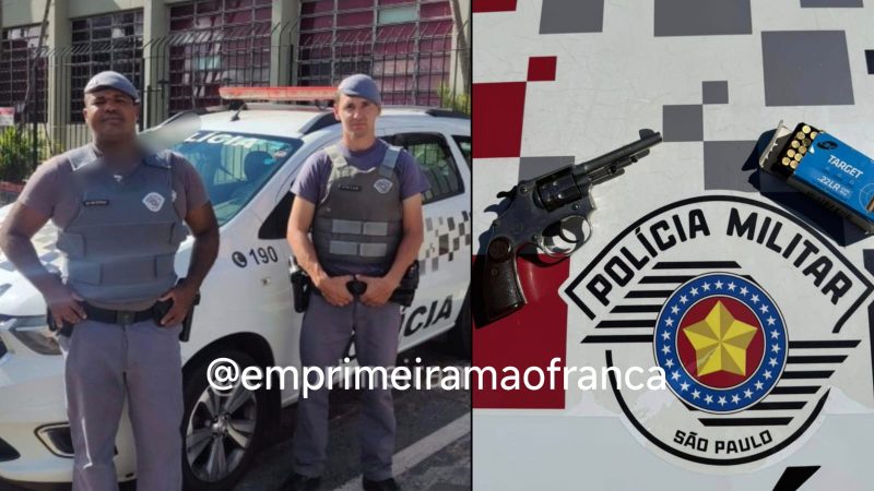 Homem é preso com arma de fogo após ameaçar vizinhos no Jardim Luiza, em Franca