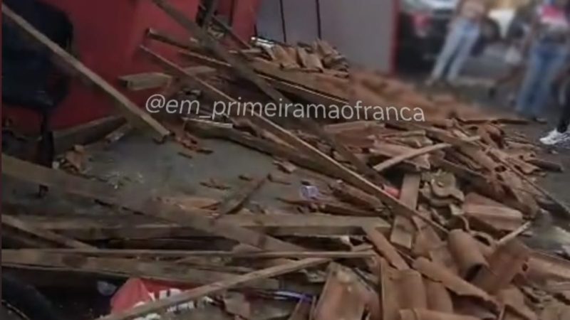 Telhado de bar desaba no Jardim Paulistano, em Franca