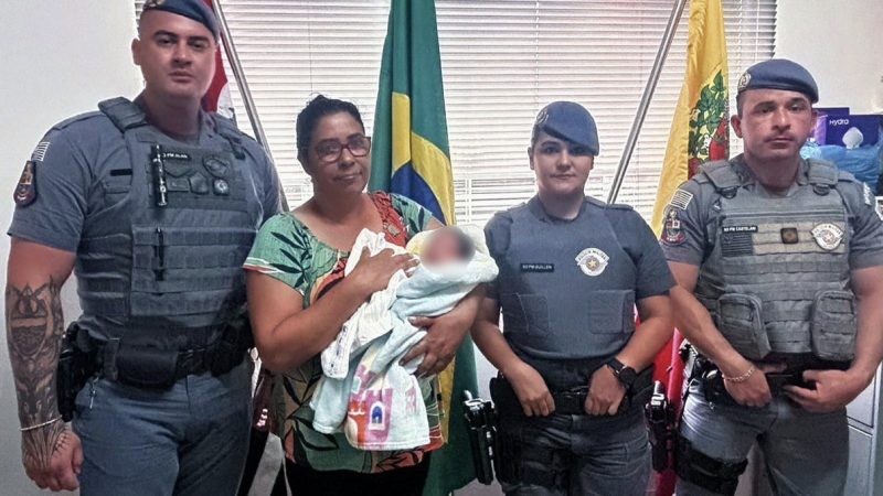 Polícia Militar socorre recém-nascido engasgado em Guará
