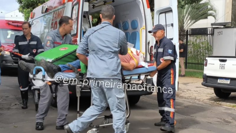Eletricista é socorrido em estado grave após sofrer queda de escada em Franca