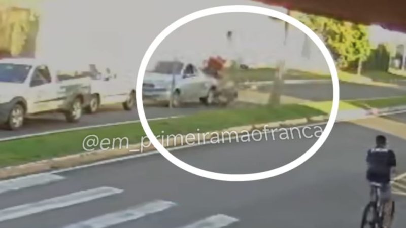 Câmeras de segurança registram acidentes em avenida movimentada de Franca