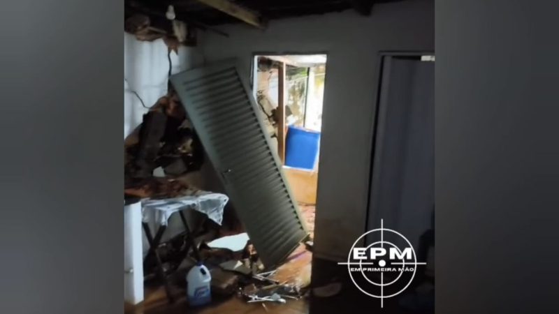 Chuva forte derruba muro e destrói parte de residência no Jardim Aeroporto, em Franca