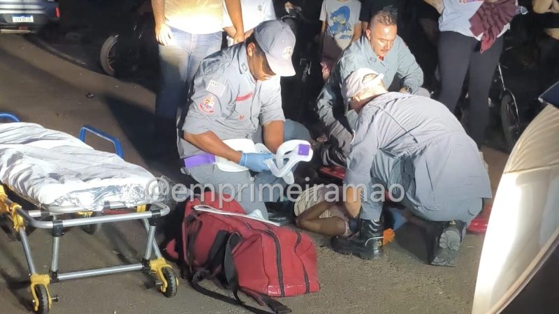 Colisão entre moto e bicicleta deixa adolescente ferido