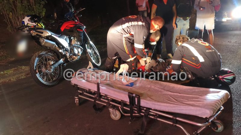 Casal fica ferido após acidente com moto em Franca