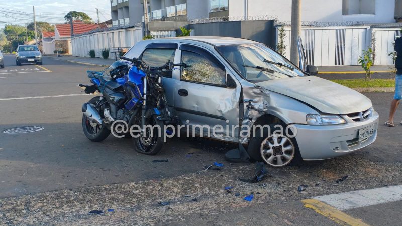 Acidente entre moto e carro deixa motociclista gravemente ferido em Franca