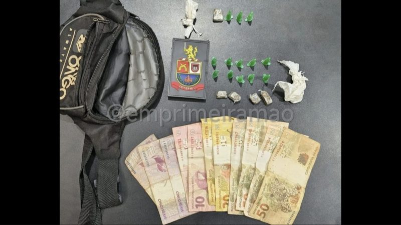 Ação da PM termina com apreensão de cocaína, maconha e dinheiro em Guará