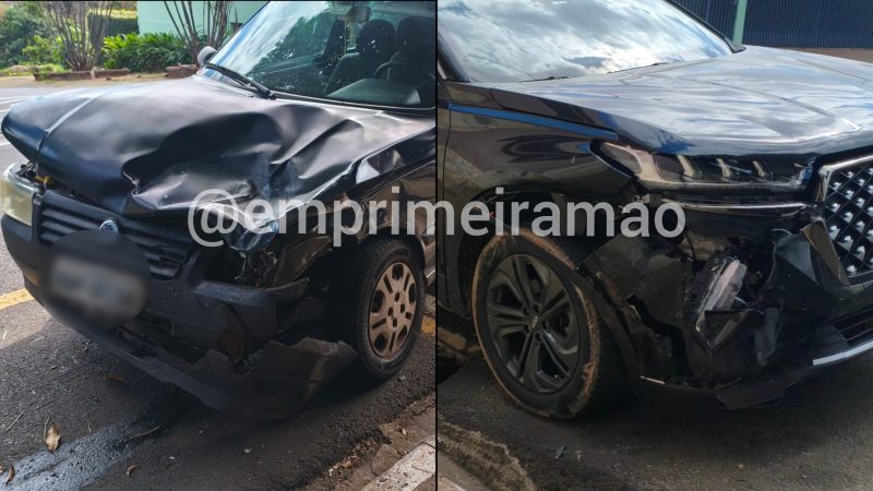 Motorista avança parada obrigatória e provoca acidente no Centro de Franca