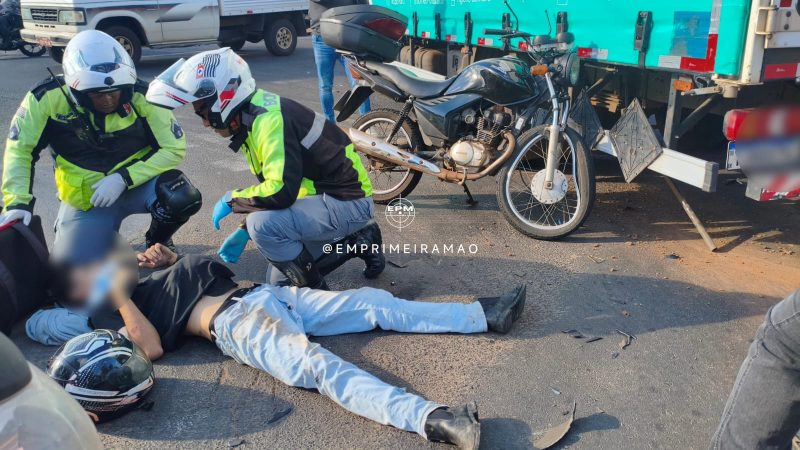 Motociclista fica ferido em colisão com caminhão no Distrito Industrial, em Franca  