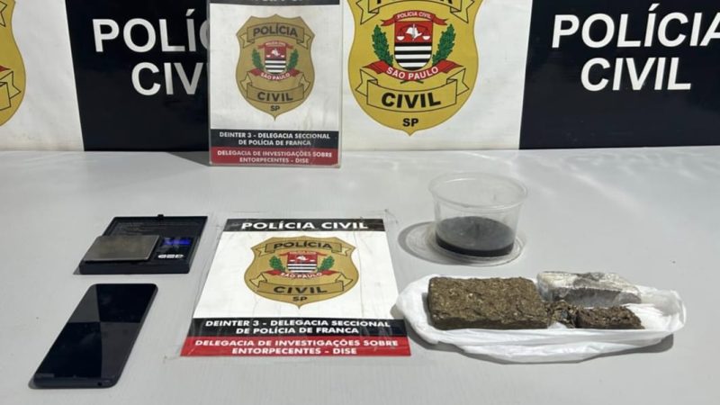 Traficante é preso pela DISE de Franca com drogas e por mandado da Operação Leyenda