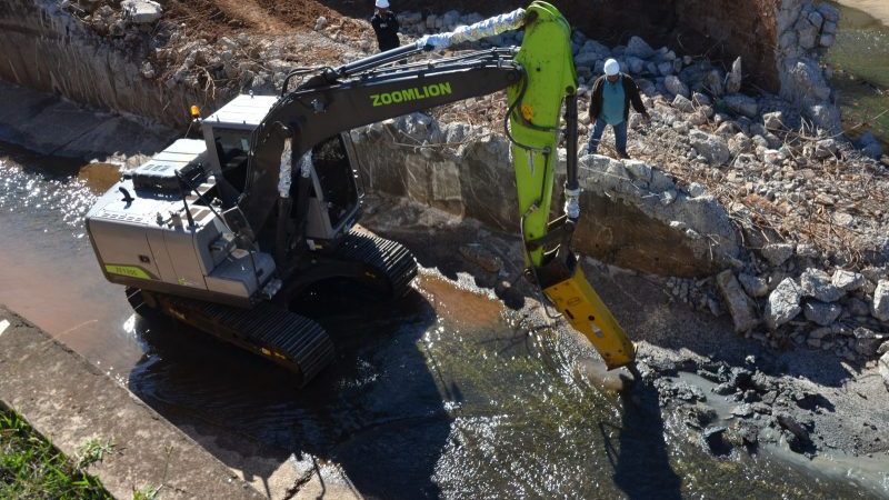 Obras antienchentes seguem com novas etapas de concretagem e fundação