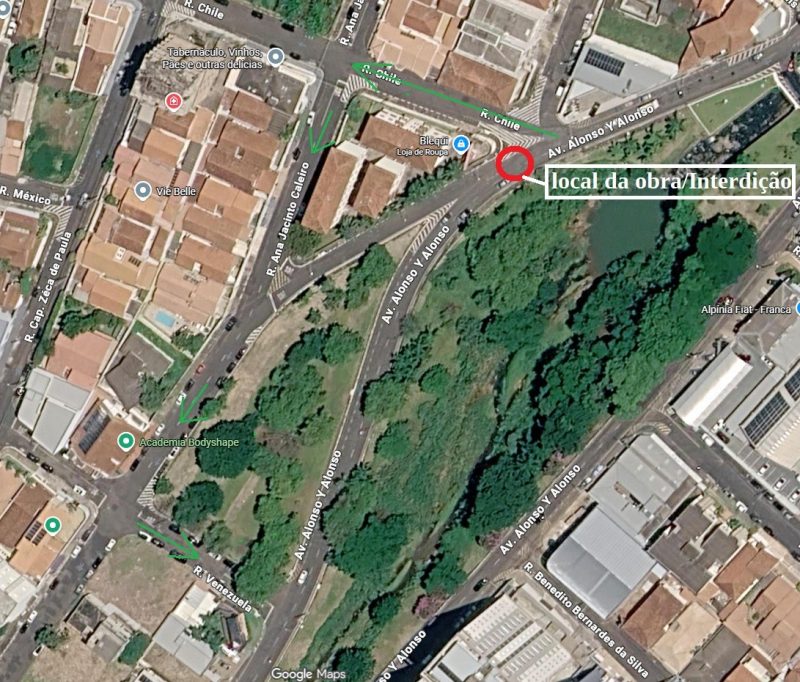 Trecho da avenida Ismael Alonso y Alonso será interditado para obras