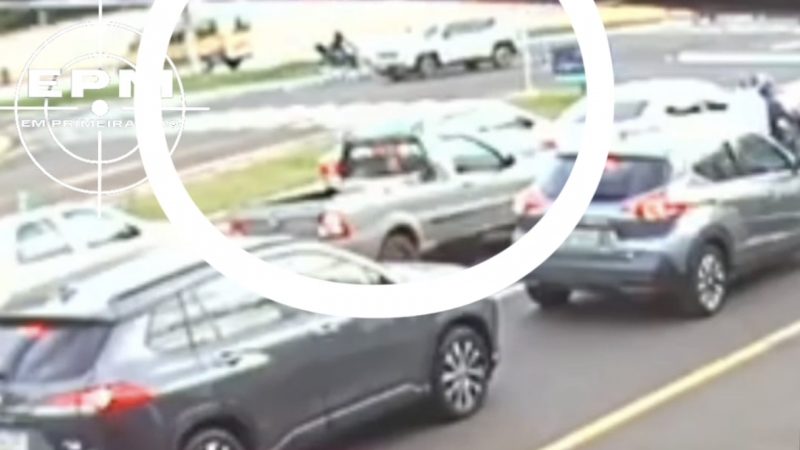Câmera registra conversão proibida que causou acidente com motociclista em Franca