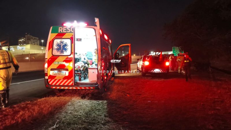 Colisão traseira deixa jovem ferido na Rodovia Cândido Portinari, em Franca