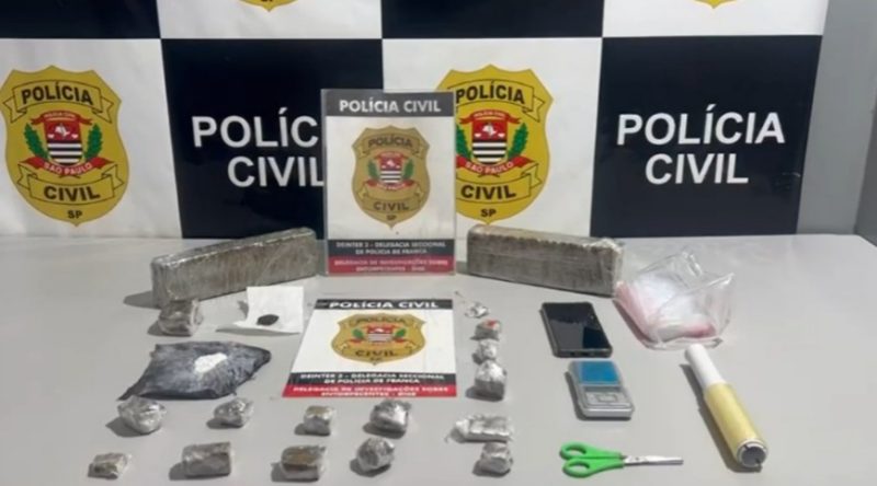 DISE apreende quase 2 kg de maconha e prende homem por tráfico em Franca