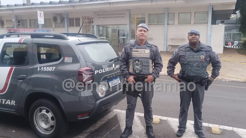 PM abre caminho no trânsito para veículo que levava bebê de 1 ano às pressas para atendimento em Franca
