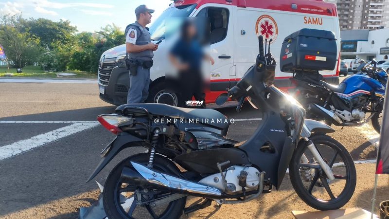 Motociclista sofre fratura grave após ser atingida por carro em rotatória de Franca