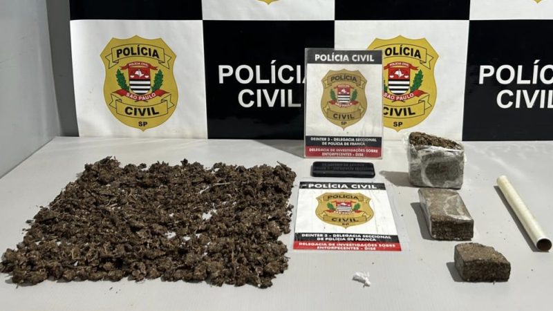 Homem é preso com quase 1,8 kg de maconha durante operação da DISE em Franca