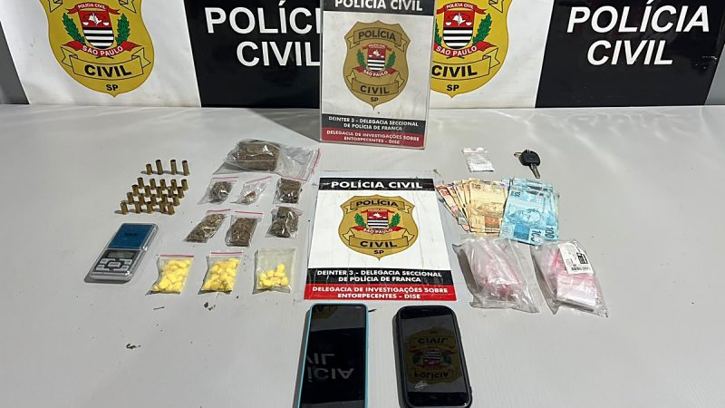 Jovem é preso pela DISE de Franca com drogas e carro furtado