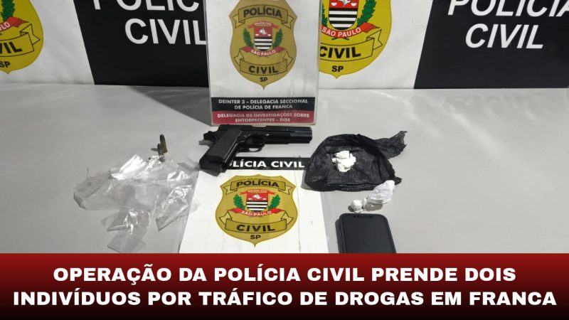 Operação da Polícia Civil prende dois indivíduos por tráfico de drogas em Franca